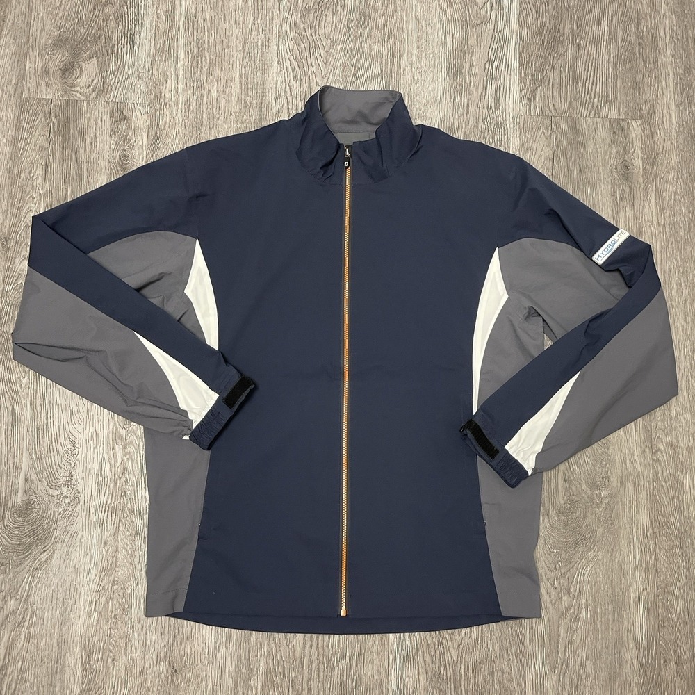 FootJoy Jacket Men's Small Blue DryJoys HydroLite Rain Golf Tour Tech Full Zip